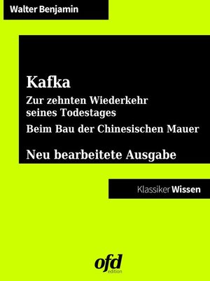 cover image of Franz Kafka. Zur zehnten Wiederkehr seines Todestages--Beim Bau der Chinesischen Mauer